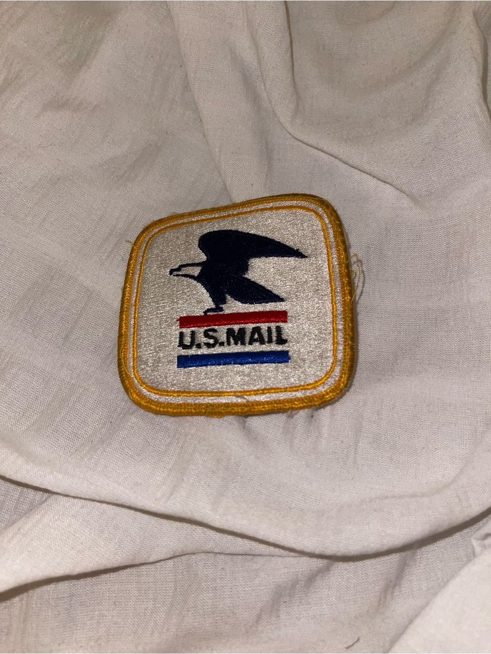 U.S. Mail Eagle Embroidered Patch - White, Gold, Black, Red, Blue USPS